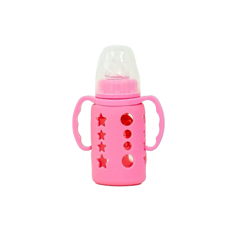 Glass Feeding Bottle with Silicone Cover 120ml