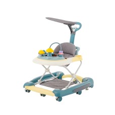 Baby Multi-Function Walker & Rocker With Canopy, Toys, and Push Handle